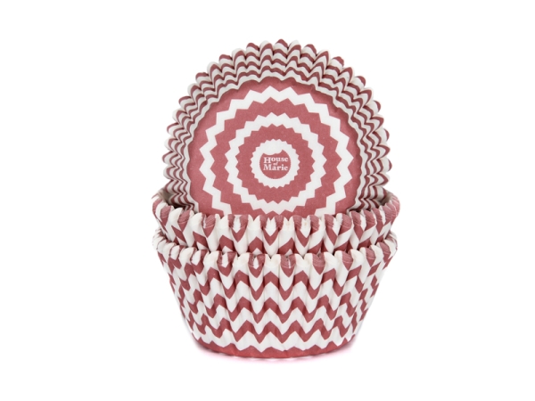 Cupcake Baking Cases - Chevron Red
